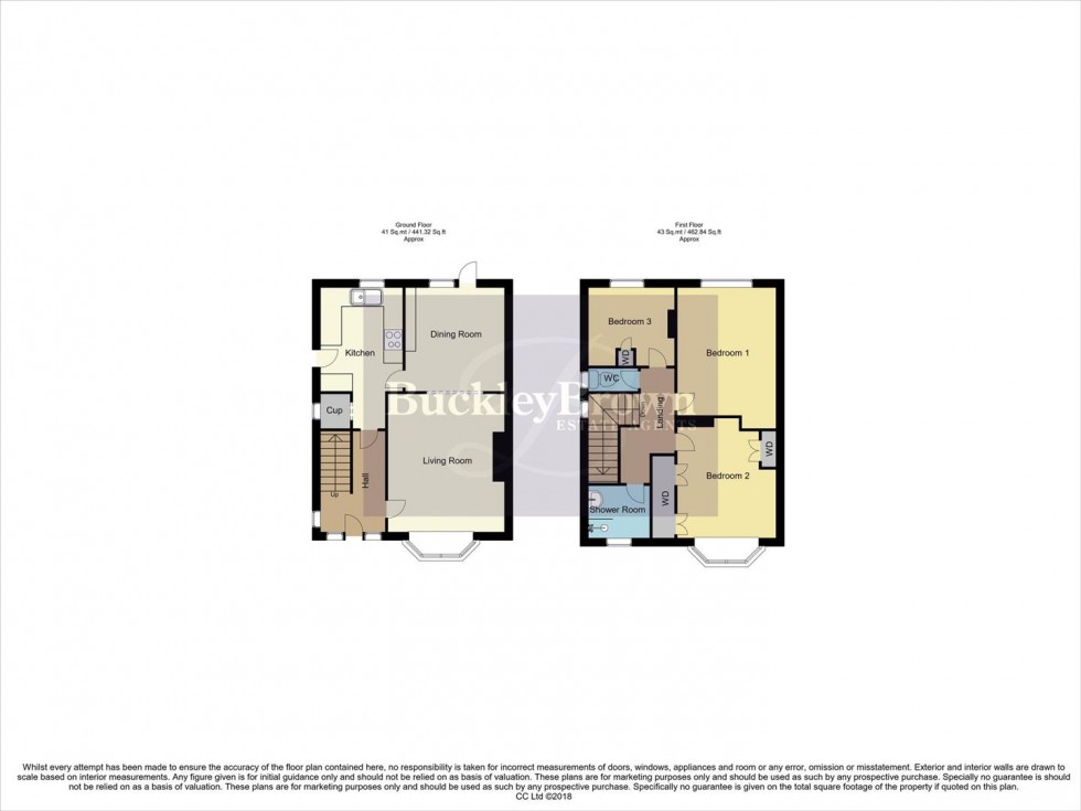 Floorplan for Hillcrest Grove, Staveley, Chesterfield