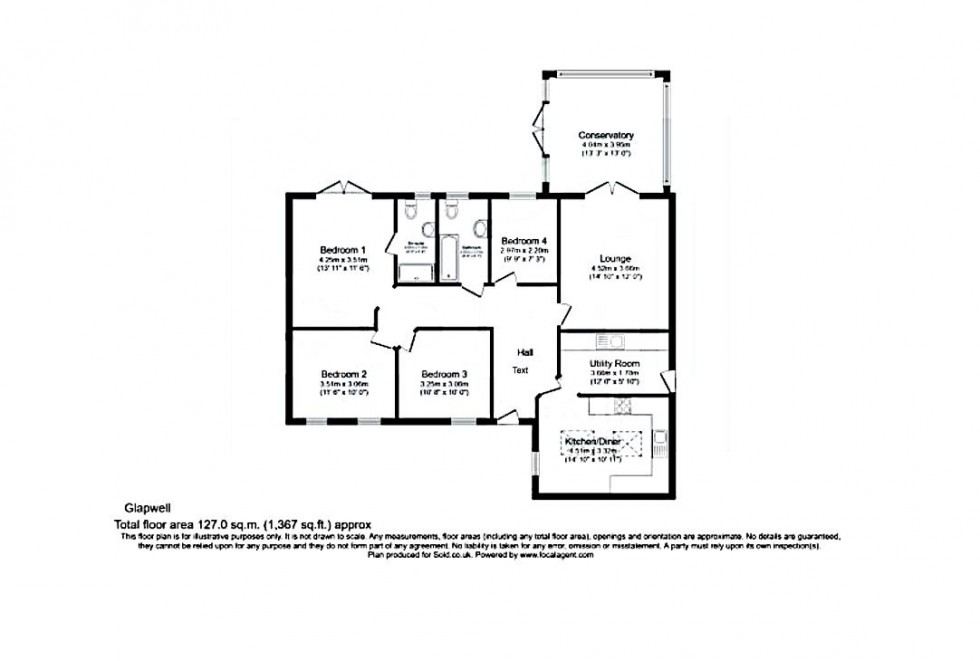 Floorplan for The Hill, Glapwell, Chesterfield