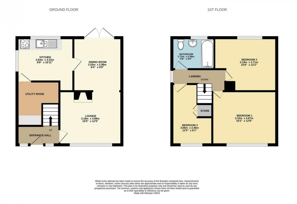 Floorplan for Wood Avenue, Creswell, Worksop