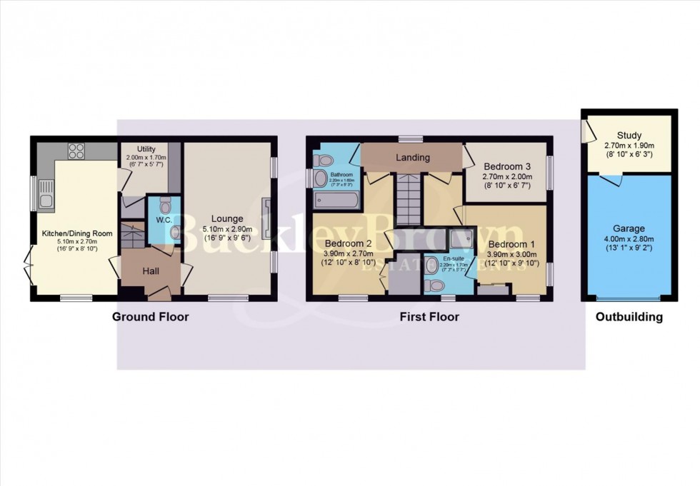 Floorplan for Bass Close, Linby, Nottingham