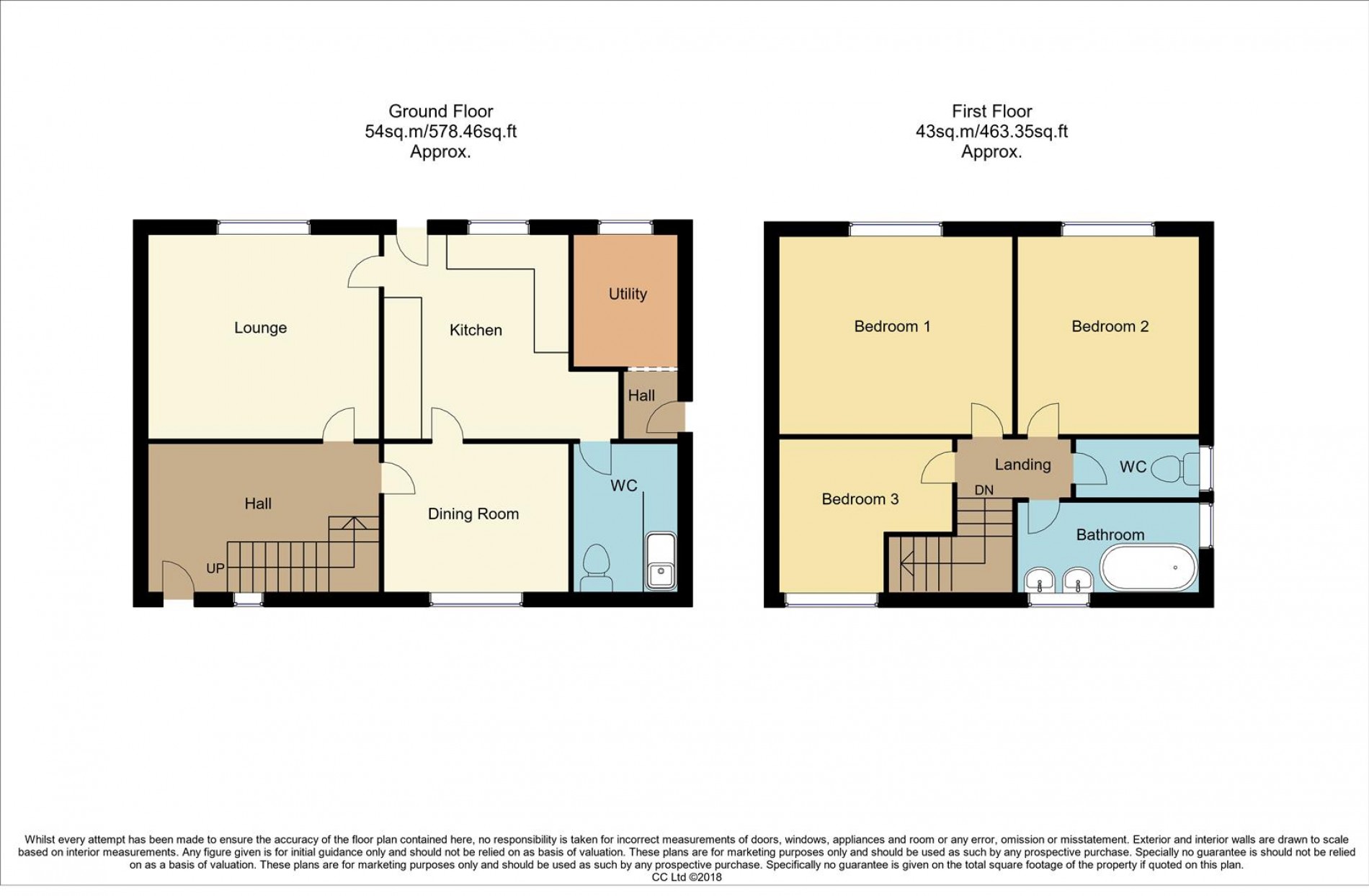 Floorplan for Moorfield Square, Bolsover, Chesterfield